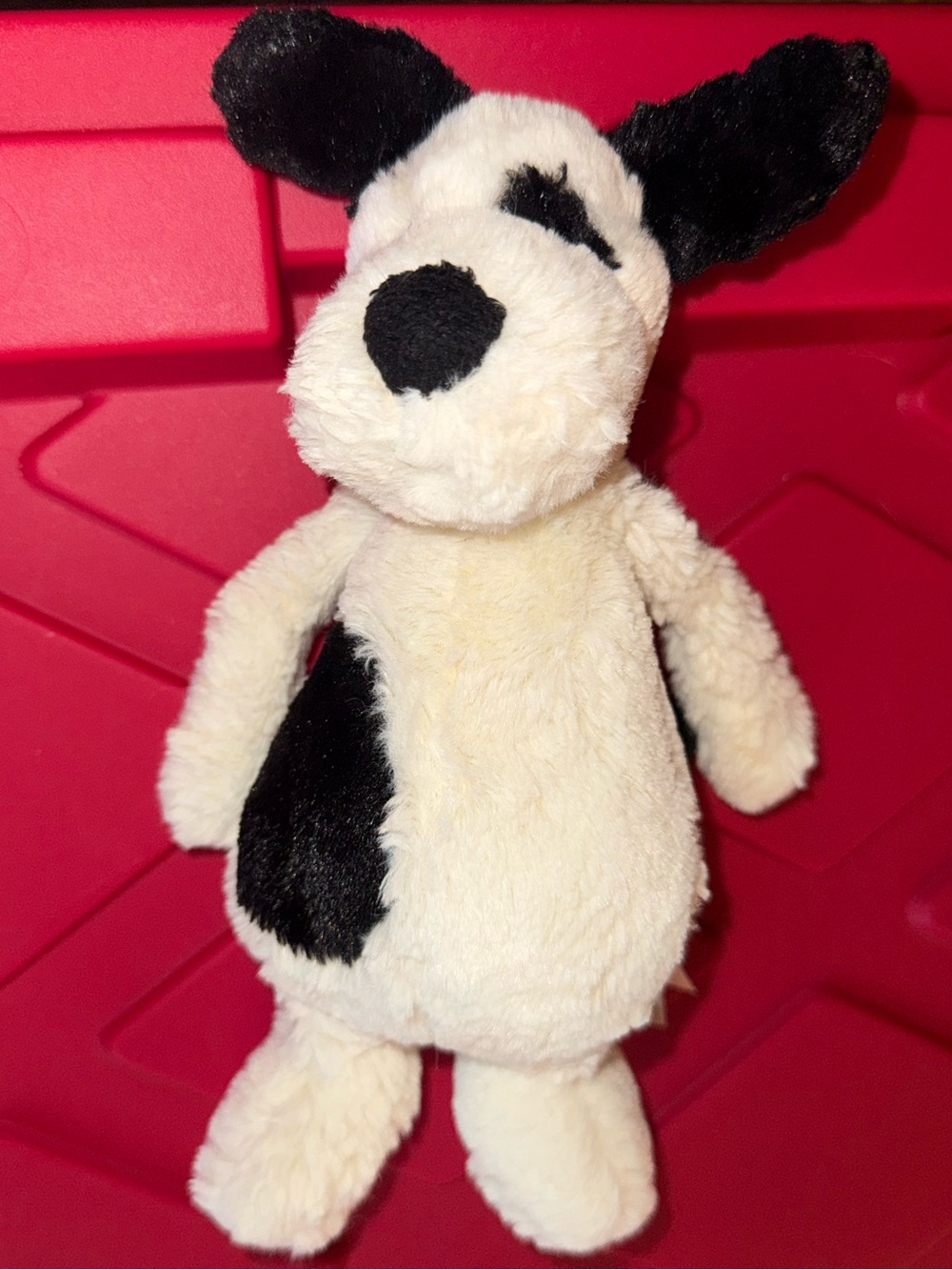 Retired Jellycat Bashful Black & Cream Puppy Dog Plush Stuffed Animal EUC